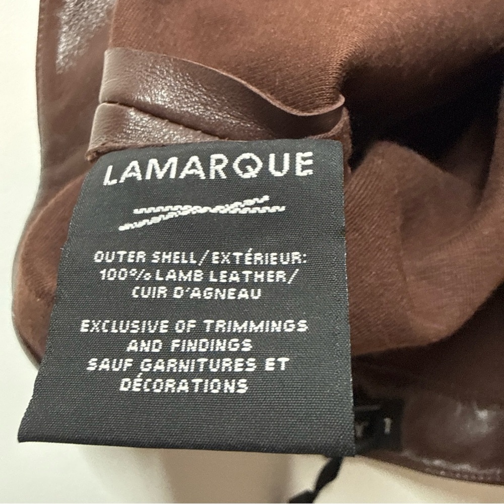 LAMARQUE x REVOLVE Annaise Hot Short in Brown leather size XS NWT $295 msrp - Picture 9 of 9